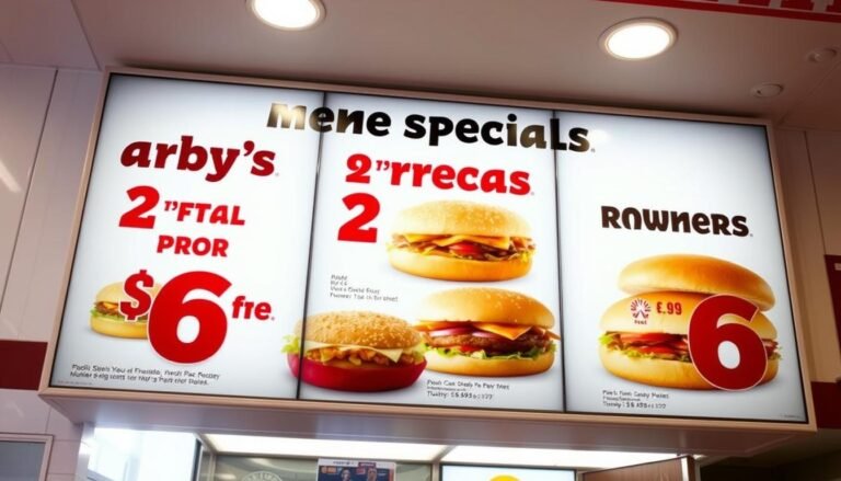 arby's menu specials 2 for $6