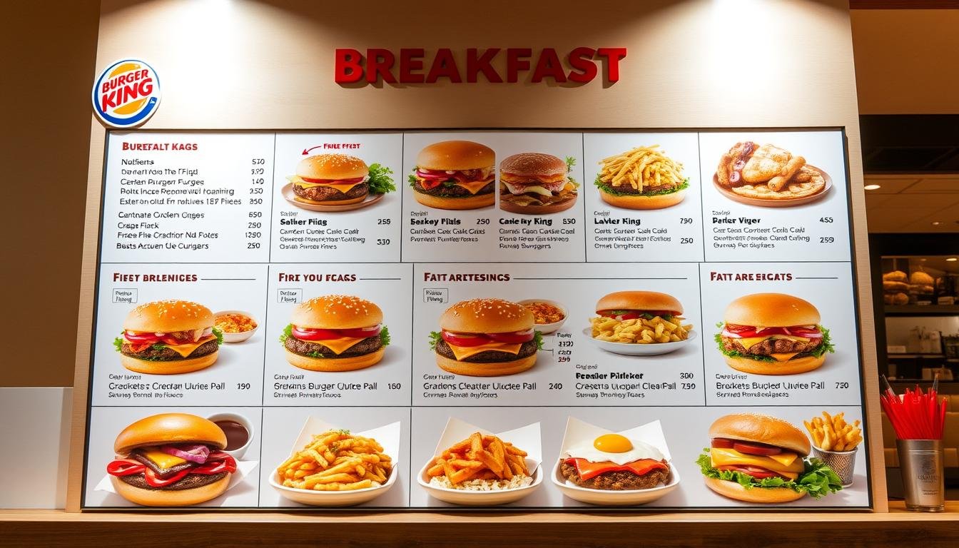 burger king breakfast menu with pictures