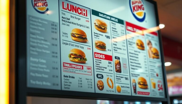 burger king lunch menu with prices